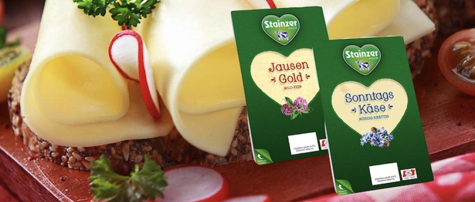 Unter der Marke Stainzer präsentiert die Berglandmilch zwei neue steirische Käsespezialitäten in der recycelbaren Verpackung.