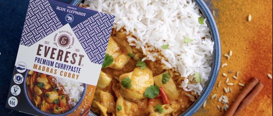 Mit der Everest Premium Currypaste gelingt indisches Madras Curry im Handumdrehen.