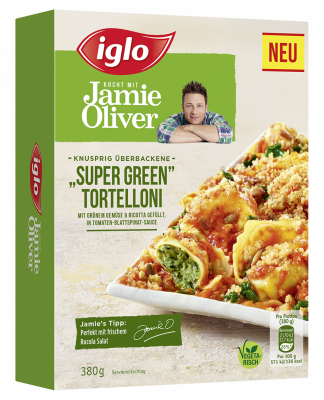 iglo kocht mit Jamie Oliver Super Green Tortelloni 
