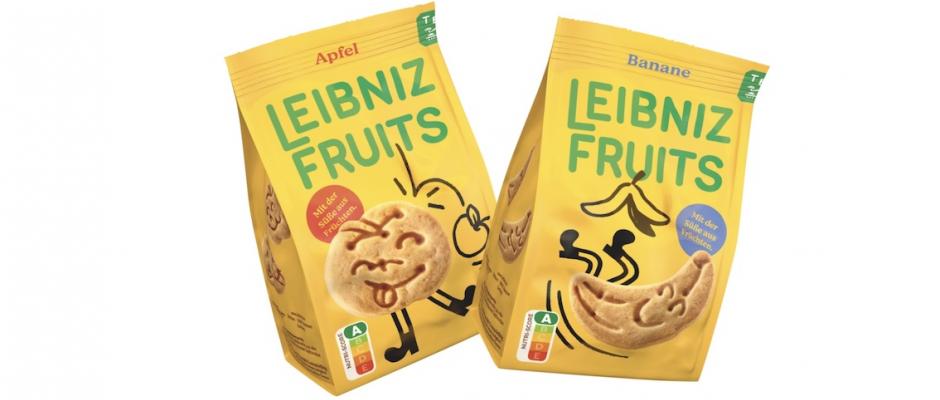 Leibniz Fruits sind kleine, knackige Kekse  mit fruchtigem Geschmack nach Apfel und Banane. 
