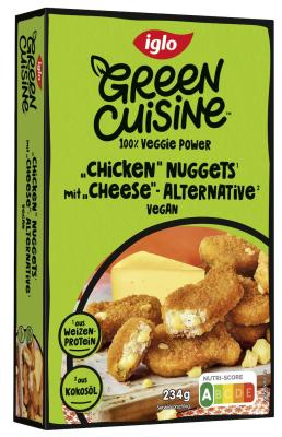 iglo Green Cuisine vegane „Chicken“ Nuggets mit „Cheese“-Alternative