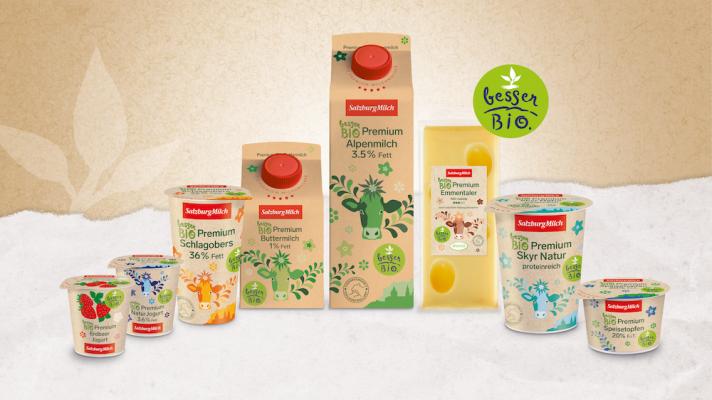 SalzburgMilch Bio Premium Produkte im neuen Design