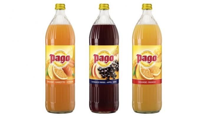 Pago Fruchtsäfte in der Mehrweg-Glasflasche