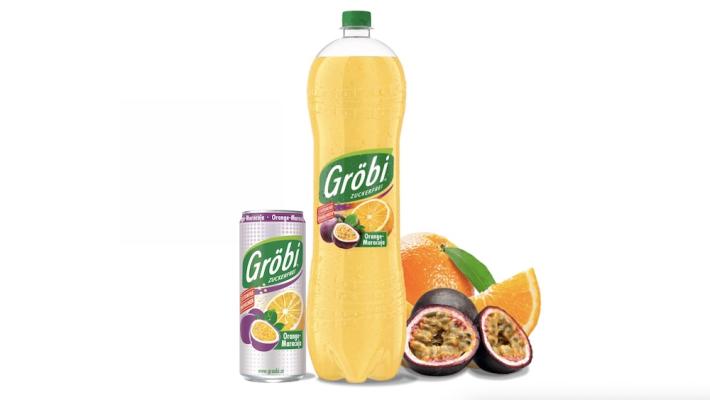 Die beliebte zuckerfreie Limonade Gröbi Orange-Maracuja gibt es jetzt auch in der Dose.