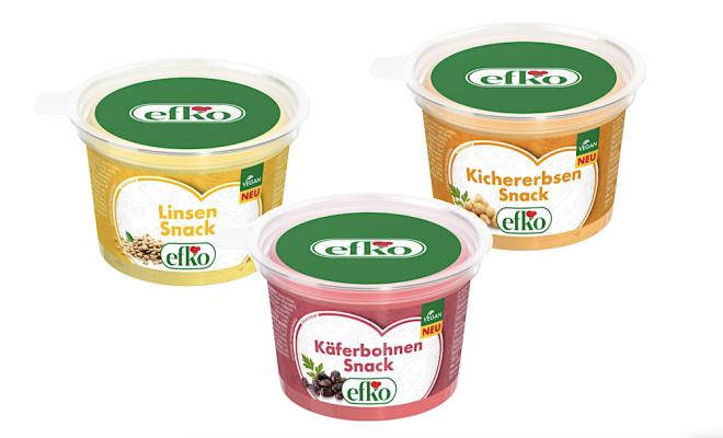 efko Linsen Snack, Kichererbsen Snack & Käferbohnen Snack