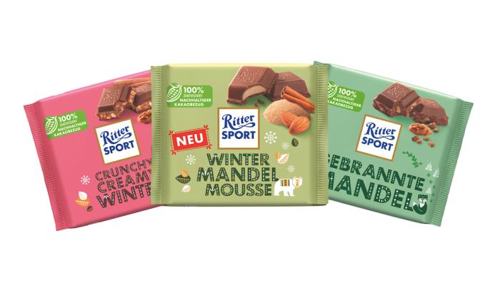 Ritter Sport Gebrannte Mandel, Crunchy Creamy Winter & Winter Mandel Mousse