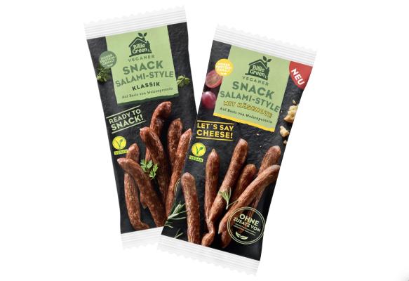 Billie Green Veganer Snack Salami-Style Klassik & mit Käsenote